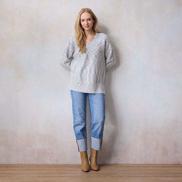 LAUREN CONRAD V -NECK STICH SWEATER - Picture 4 of 5